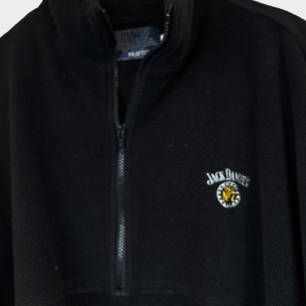 Hilton Polartec Fleece Pullover Mens XXL Black Jack Daniels Old No 7 1/4 Zip